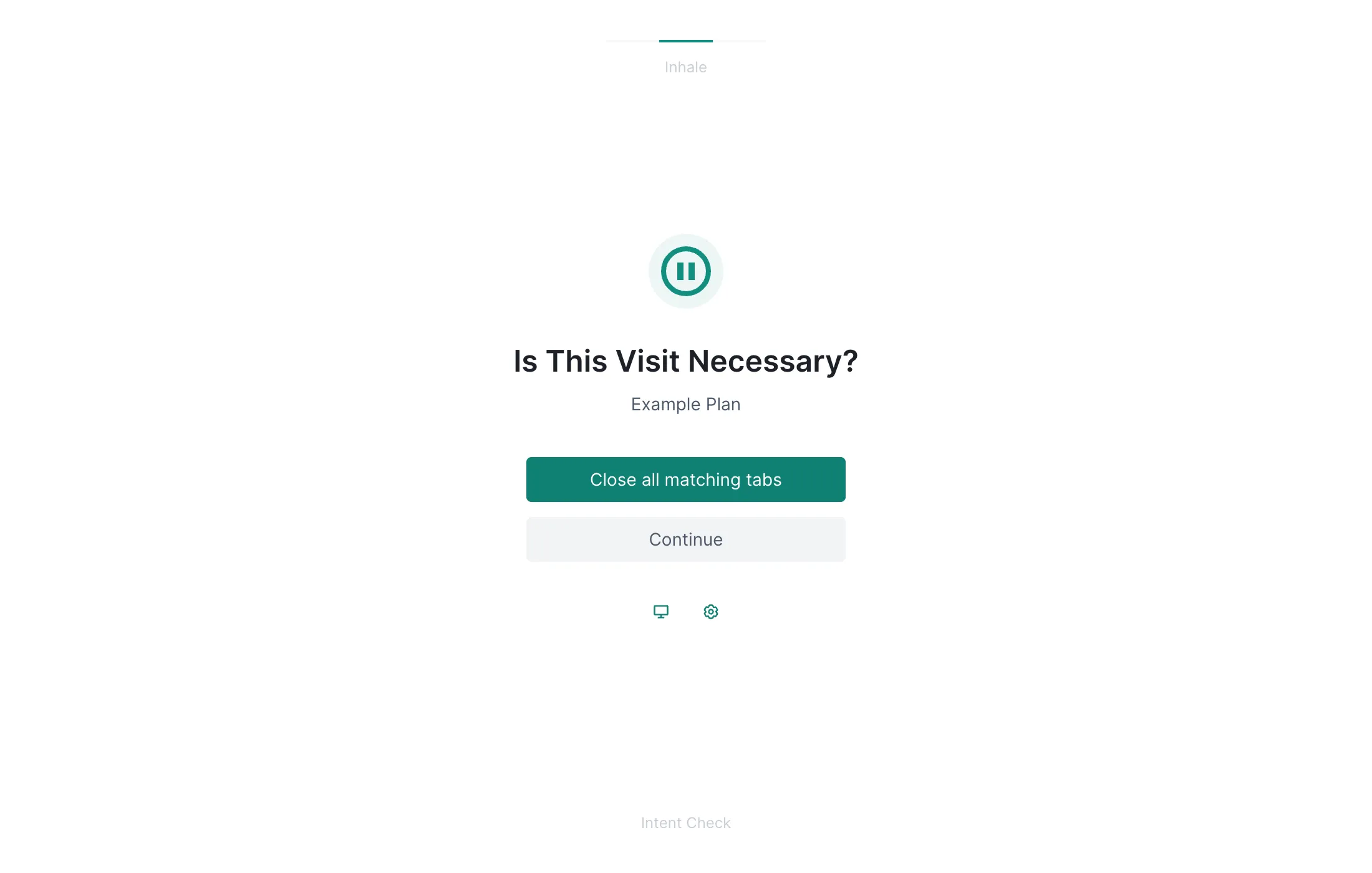 Intent check page
